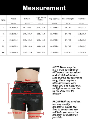 Vista 6 de Bellivera Faux Leather Shorts for Women High Waist Stretch Slim Short with Pockets
