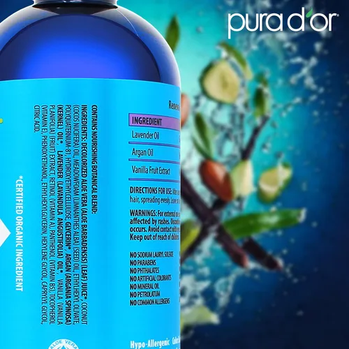 Vista 4 de PURA D'OR Acondicionador de aceite de argán renovador de 16 onzas – Sin sulfatos, hidratante, control de encrespamiento, seguro