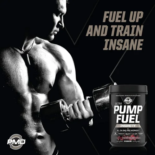 Vista 3 de PMD Sports Ultra Pump Fuel Insanity - Pre entrenamiento - Cherry Slush (30 porciones) Sports Omega Cuts Elite Quemador de grasa termogénico