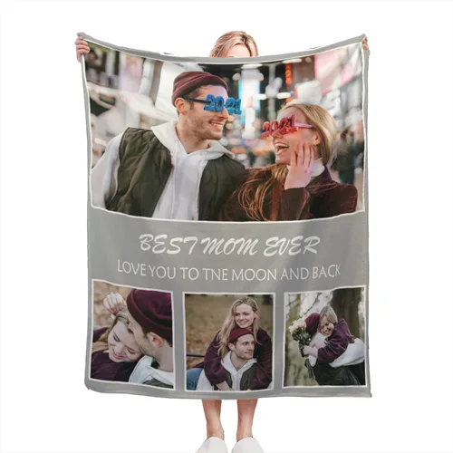Vista 28 de Manta personalizada con texto fotográfico, manta de imagen personalizada para bebé, madre, padre, adultos, amigos, amantes, regalo personalizado