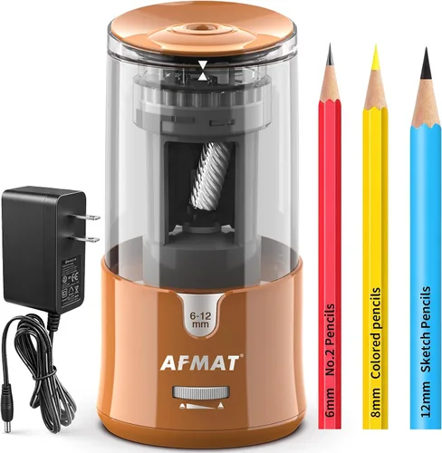 Vista 13 de AFMAT PS91 - Sacapuntas eléctrico, sacapuntas de alta resistencia para lápices de 0.236-0.472 pulgadas, lápices del N.º 2/lápices de colores, parada