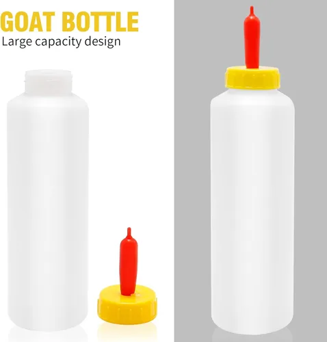 Vista 8 de 5 juegos de biberones de cordero de 16.9 fl oz para cordero, cabra, oveja, ganado de granja, leche para bebés, suministros de enfermería