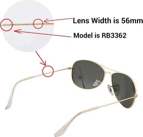 Vista 5 de Walleva Lentes de repuesto para lentes de sol Ray-Ban RB3362 Cockpit de 2205in múltiples opciones disponibles