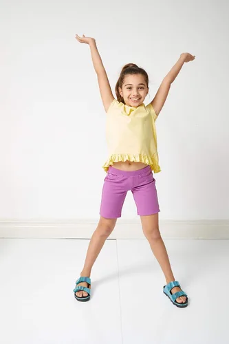 Vista 4 de KIDPIK Shorts for Girls - 2 Pack Kids 5 Pocket Knit Bermuda Spring or Summer Shorts