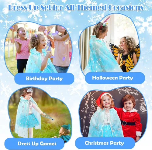 Vista 5 de BYHTTKIGM Ropa de princesa para niñas pequeñas, vestidos de princesa para niñas, juguetes de 3 a 8 años, regalos de Navidad y cumpleaños