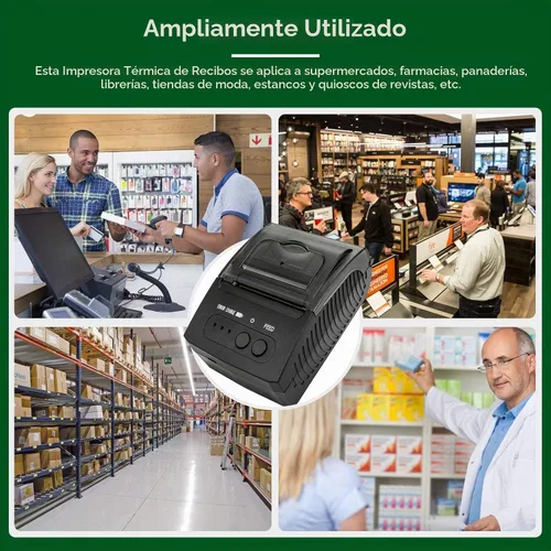 Vista 7 de NETUM Impresora de Recibos Bluetooth, Impresora Mini Térmica Portátil de 58mm POS, Compatible con Android/Windows