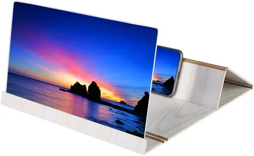 Vista 10 de flexman Lupa de pantalla de 12 pulgadas para smartphone, ampliadora de pantalla de protección ocular de madera, soporte plegable ligero para Marrón