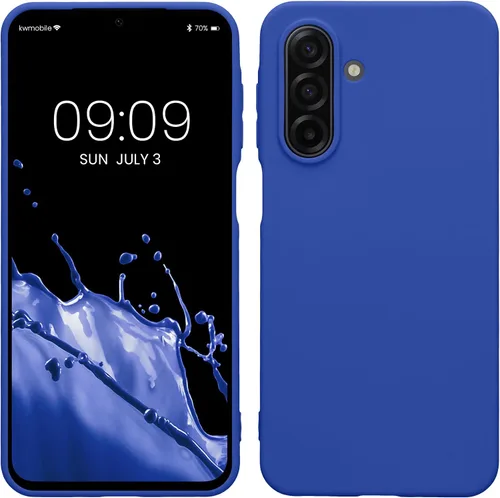 Vista 107 de kwmobile Funda compatible con Samsung Galaxy A12 - Funda protectora de silicona TPU suave y delgada - Azul Báltico