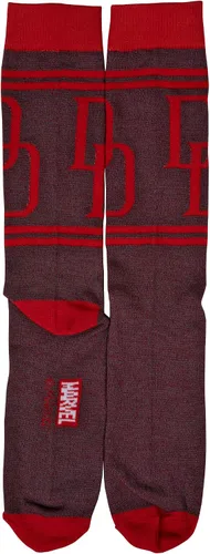 Vista 5 de HYP Socks Calcetines altos Marvel Daredevil Double D Symbol, negro, talla única, Negro