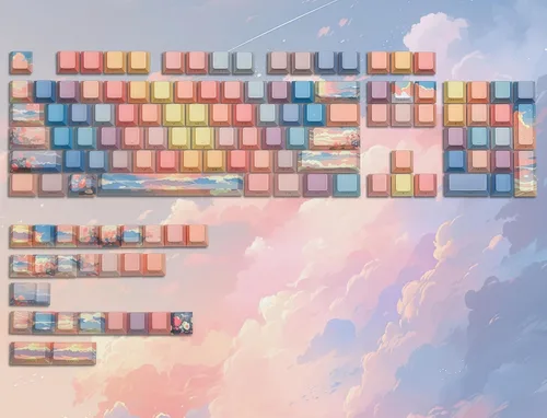 Vista 14 de dagaladoo Teclas negras topográficas Teclas PBT de doble inyección Teclas de teclado con brillo Teclas laterales impresas Teclas de perfil Cherry