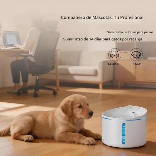 Vista 4 de DOGNESS - Fuente de agua grande para gatos y perros, 108 oz/3.2L (D06-blanco)