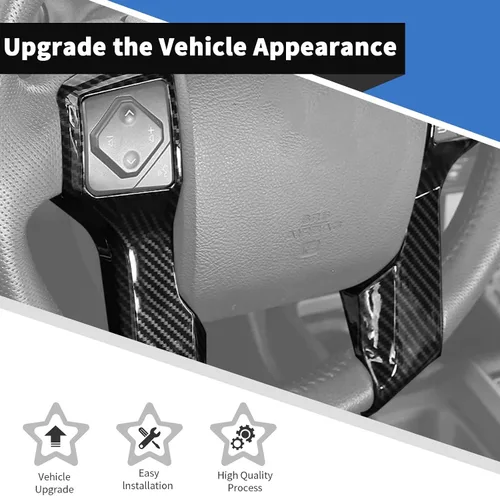 Vista 6 de Voodonala Funda decorativa para volante de 4Runner para Toyota Tacoma 2014-2021 Tundra Sequoia 2018-2021 Toyota 4Runner SUV 2010-2021