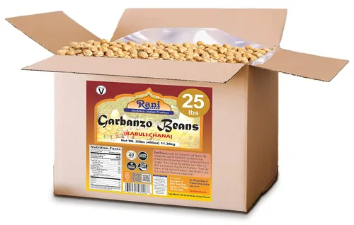 Vista 4 de Rani Garbanzo Frijoles (Kabuli Chana) 400 oz (25 libras) 25 lbs / 11.36kg Caja a granel ~ Todo natural Vegano Apto para gluten Sin OMG