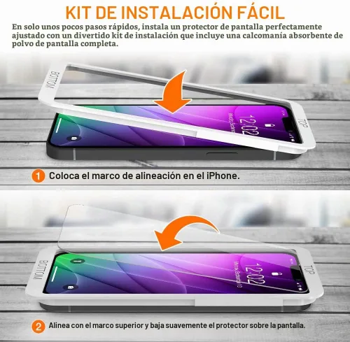 Vista 5 de Trianium Protector de pantalla de vidrio templado diseñado para Apple iPhone 13 (2021) /iPhone 13 Pro (2021), paquete de 3