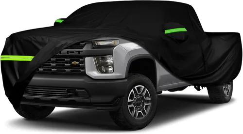 Vista 9 de Cubierta impermeable para auto compatible con Chevrolet Silverado/GMC Sierra 1500/2500/3500 Crew Cab de 6.6 pies de largo 2014-2025, cubierta