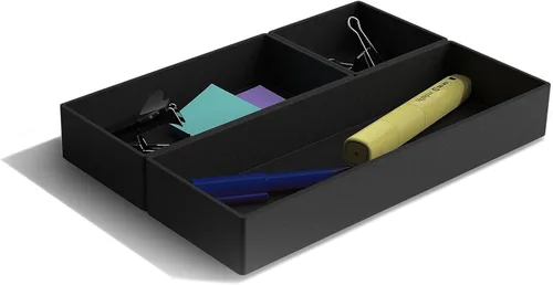Vista 6 de TRU RED Bandeja de cartas de plástico apilable de carga lateral, color negro - Organizador de papel de escritorio para archivos y documentos