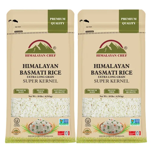 Vista 12 de Himalayan Chef Arroz Basmati, arroz de grano extra largo, esponjoso, de cocción rápida, aromático, 10 libras (el embalaje puede variar)