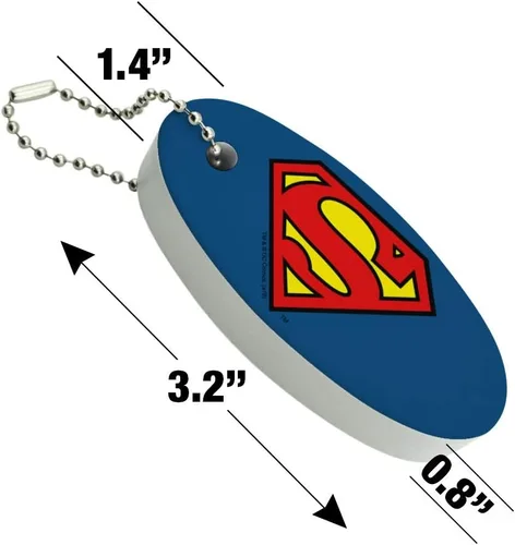 Vista 4 de GRAPHICS & MORE Superman Classic S Shield Logo Llavero flotante de espuma ovalada para barco de pesca, boya, Multi