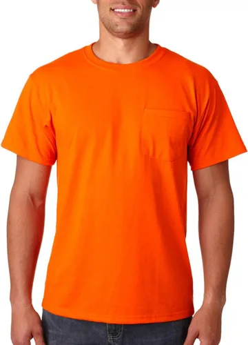 Vista 60 de Jerzees Camiseta pesada con cuello redondo y bolsillo en el pecho para hombre