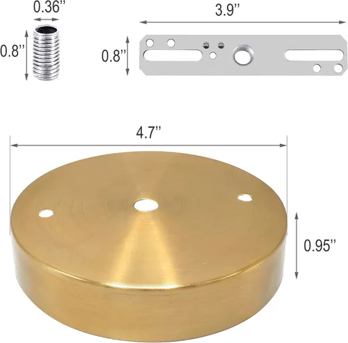 Vista 2 de ECUDIS Kit de toldo de luz colgante, placa de cubierta de lámpara de techo de 4.7 pulgadas Negro