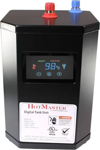Vista 4 de Westbrass DT1F271-12 Develosah - Grifo dispensador de agua caliente de 9 pulgadas con sistema de tanque digital HotMaster DigiHot y filtro de agua