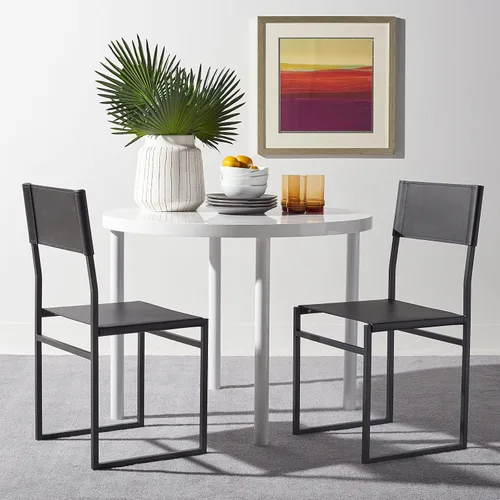Vista 8 de SAFAVIEH Home Collection Layne Silla de comedor negra para sala de estar (totalmente montada)