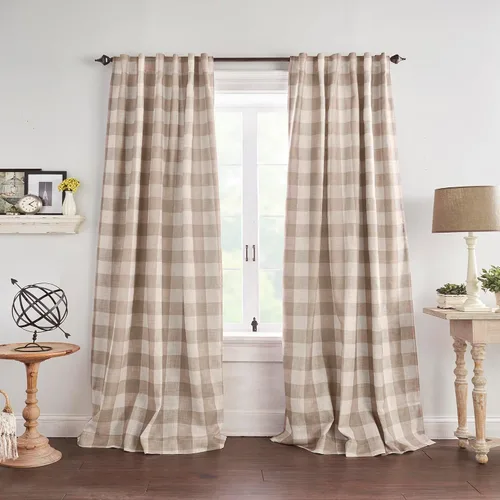 Vista 13 de Grainger Rod Pocket Back Tab Window Curtain Panel, Black - 52" W x 63" L