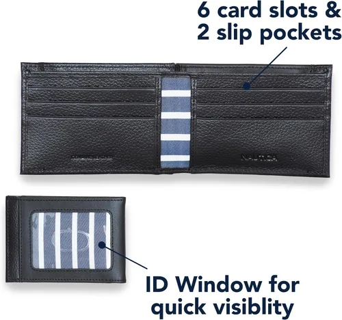 Vista 5 de Nautica Classic J-Class Leather Bifold Wallet