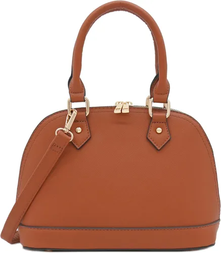 Vista 15 de Bolso de mano clásico Saffiano abovedado con cremallera perimetral Beige