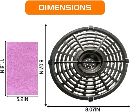Vista 6 de ALJ Bandeja de repuesto para freidora de aire Chefman 3.7QT/3.6QT/3.5QT, revestimiento antiadherente de doble capa mejorado, sartén para freidora