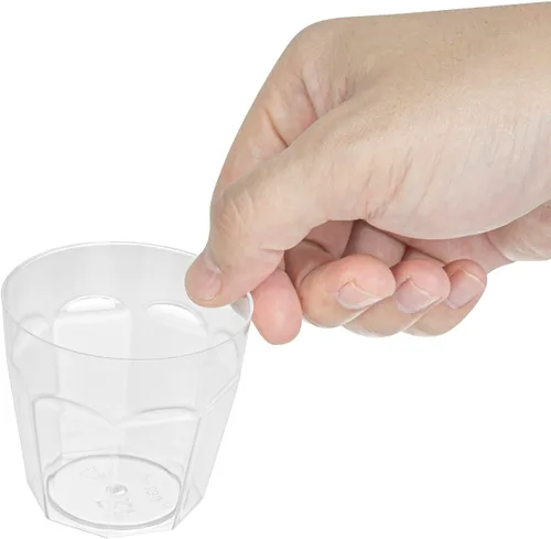 Vista 7 de Restaurantware -Vasos de postre de 5 onzas, 100 mini vasos desechables para aperitivos, redondos, diseño Pilsner, taza de parfait de plástico