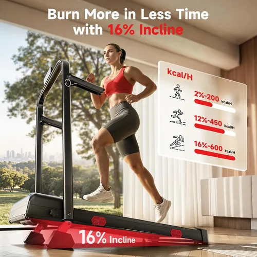 Vista 3 de RHYTHM FUN Cintas de correr para el hogar, caminadora con asas, 13%