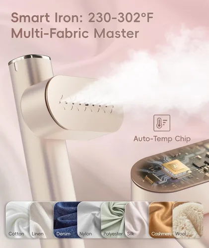 Vista 7 de Vaporizador de viaje para ropa, vaporizador portátil de doble voltaje de 100-240 V, vaporizador de mano de tamaño de viaje de 1000 W y plancha 2