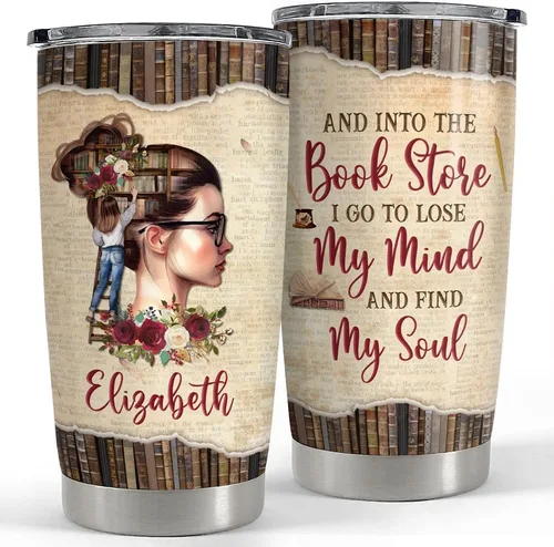 Vista 6 de SANDJEST Vaso personalizado de gato negro con texto en inglés «Just A Girls Who Loves Cat», vasos de 20 onzas y 30 onzas con tapa, regalo