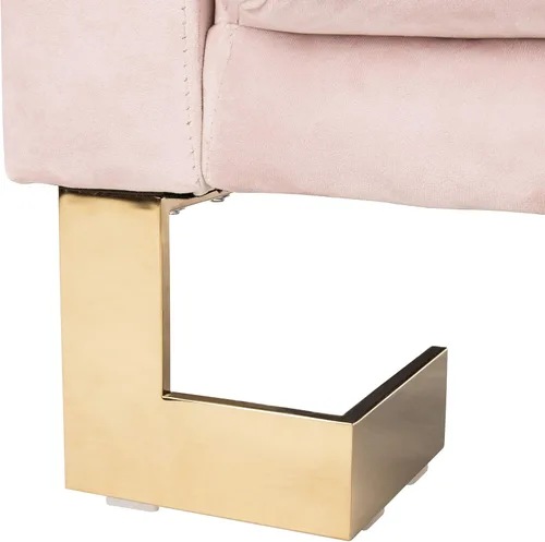 Vista 9 de Safavieh Inicio Tribeca Sofá cama plegable de terciopelo y latón rubor Glam