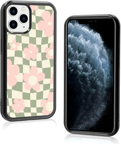 Vista 25 de Funda de teléfono con soporte a cuadros negros con diseño de patrón antideslizante, marco de gel de sílice suave para iPhone 7/8
