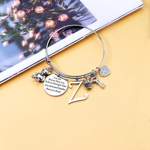Vista 2 de Pulsera inspiradora de regalo de cumpleaños para nieta, hija, sobrina, hermana, Acero inoxidable