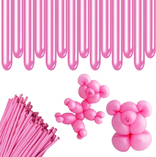 Vista 10 de 100 globos mágicos largos de látex grueso de 260Q para modelar con forma de animal, cumpleaños, payasos (marrón)