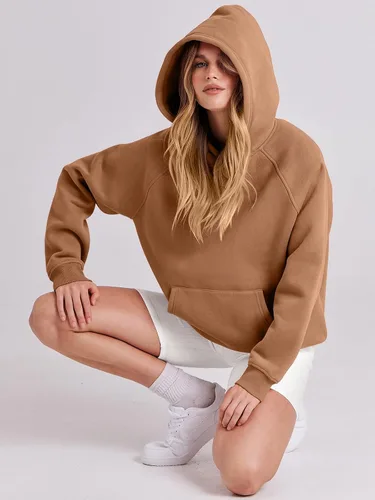 Vista 113 de ANRABESS - Sudaderas con capucha para mujer, sobre talla, de vellón de manga larga, modelo de 2024, para otoño