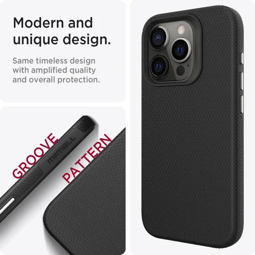 Vista 2 de Miimall Funda magnética delgada compatible con iPhone 15 Pro, color negro
