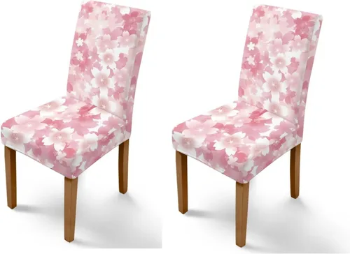 Vista 30 de HUGS IDEA Butterfly Dining Room Chair Covers Set of 2 Blue Marble Stretch Parsons Chair Slipcovers Washable Kitchen Chairs Protector Covers for