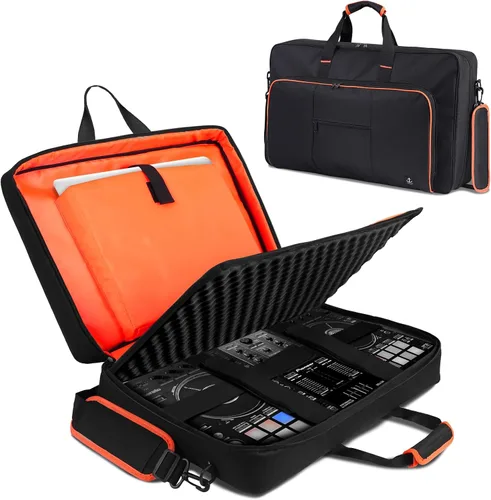 Vista 8 de Funda para controlador DJ para DDJ-FLX4/200/400/SR2/REV1 Numark Con acolchado grueso de EVA, correa de hombro ajustable, se adapta a portátiles