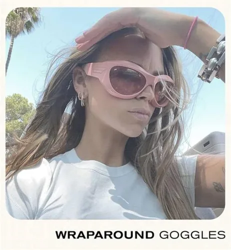 Vista 2 de GIFIORE Gafas de sol envolventes para mujeres y hombres, moda Y2k de gran tamaño, ovaladas de moda