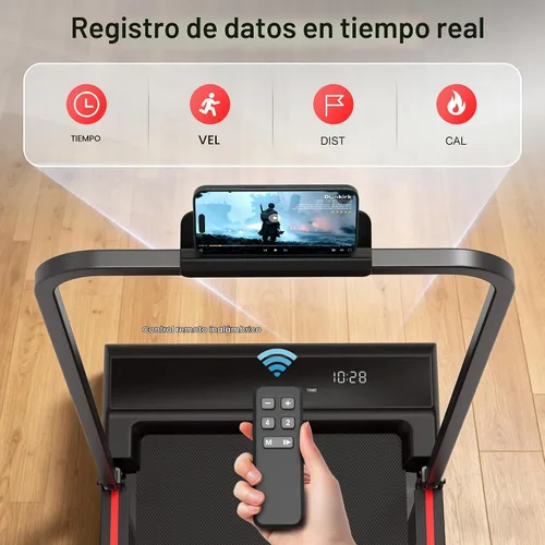 Vista 6 de Walking Pad Treadmill for Home - Foldable Treadmills with Handle Bar Mini Portable Walk Pads Under Desk Small Spaces Compact Folding Electric