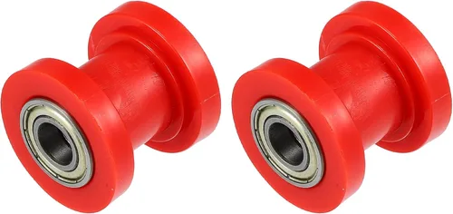 Vista 9 de X AUTOHAUX 2 piezas de polea de cadena de transmisión de 0.394 in, tensor de ajuste de cadena, guía de rueda de goma para bicicleta de calle, Negro