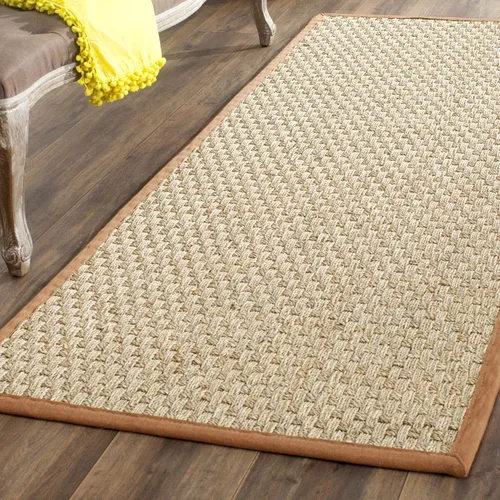 Vista 125 de SAFAVIEH Natural Fiber Collection NF114A - Alfombra de pasillo de hierba marina con patrón de tejido de cesta y borde, de 2 pies 6 pulgadas x 16