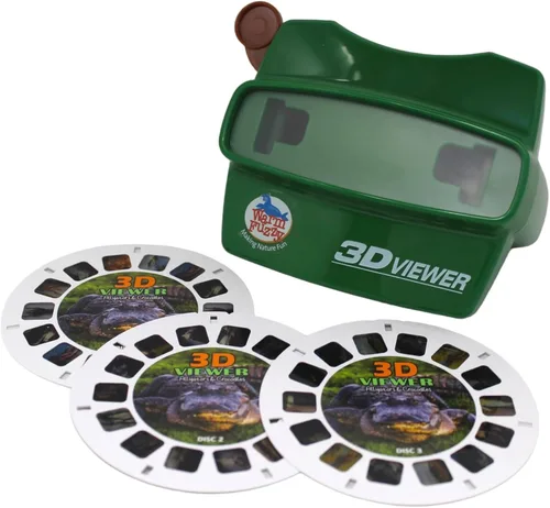 Vista 2 de WARM FUZZY Toys 3D Viewfinder (Aligator) - Visor para niños y adultos, juguetes clásicos, visor de diapositivas, visor de carrete 3D, retro