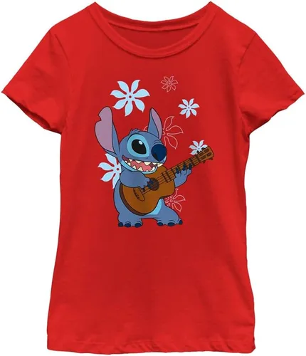 Vista 32 de Camiseta de danza floral Lilo & Stitch con ukelele para niñas Gris asfalto