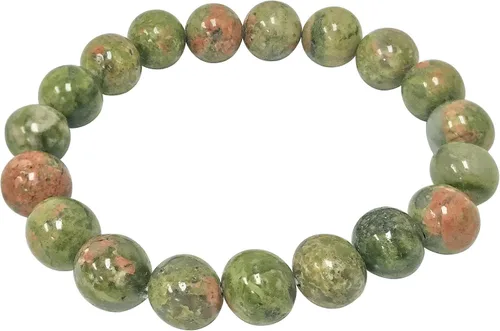 Vista 333 de Gem Avenue Handmade Round Bead Stretch Bracelet Unisex Natural Stone Beaded Jewelry for Men & Women, Elastic Wristband for Daily Wear