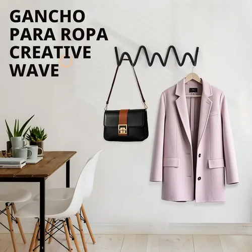 Vista 3 de Perchero de Pared con Montaje en Pared, Ganchos de Pared Creativos con Capacidad de 20KG, Fácil Instalación, Ganchos Multiusos para Abrigo, Negro